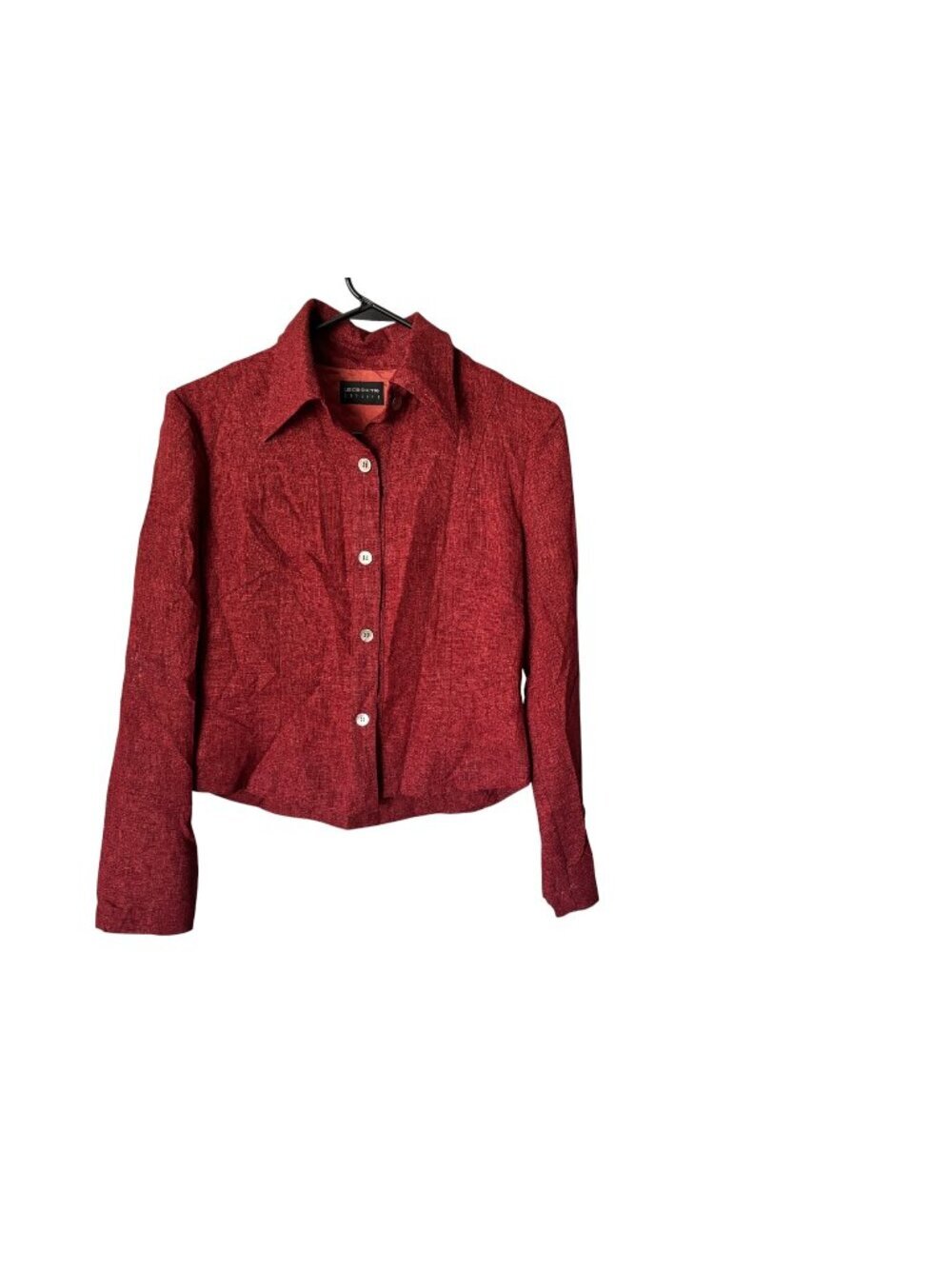 Liz Claiborne Women's Burgundy Short Blazer Top